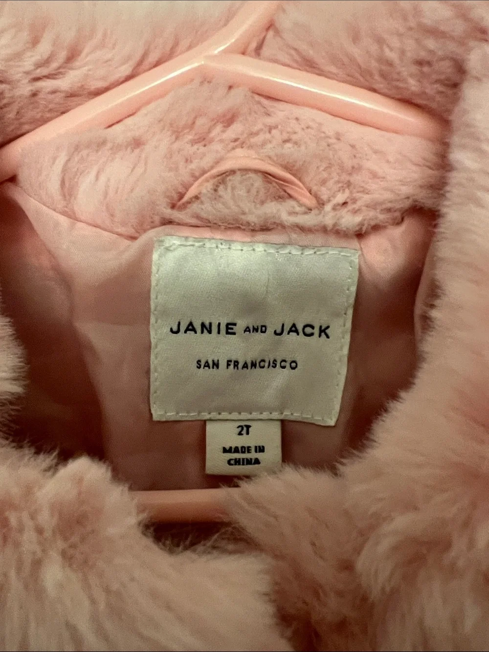 Janie and Jack Little Girls Pink Faux Fur Coat - Charming Outerwear